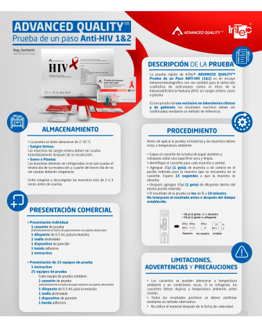 Kit Individual (25 equipos) Prueba de un Paso HIV 1&2